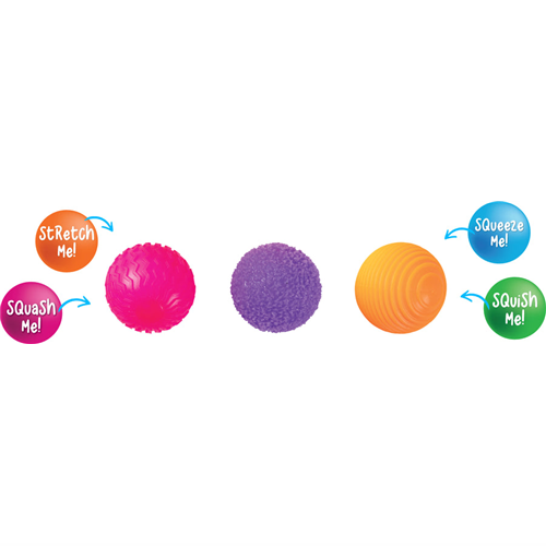 Squishy Mindful Monster Balls Pink Purple Orange Set of 3 1